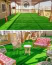 A picture of Curtains and Artificial grass carpet