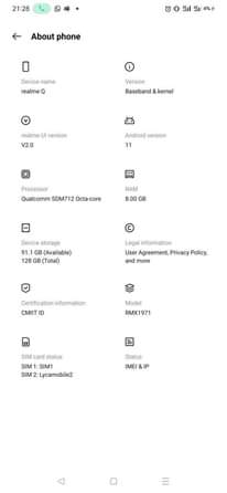 A picture of Realme 5 pro