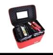 A picture of Multifunction travel cosmetic bag with mirror black portable train makeup