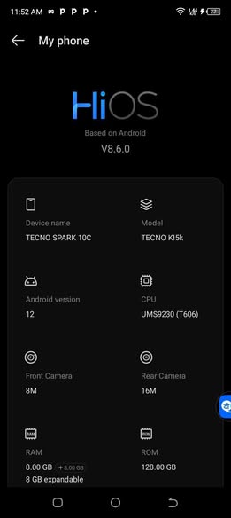 A picture of Techno spark 10c