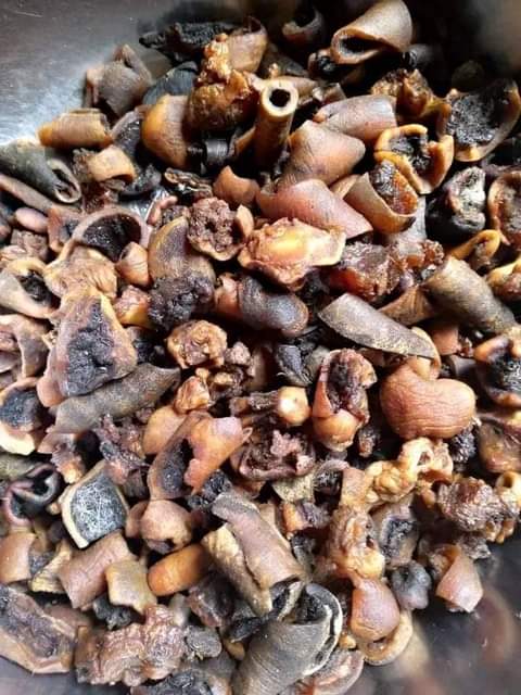 A picture of Dried ponmo and bokoto