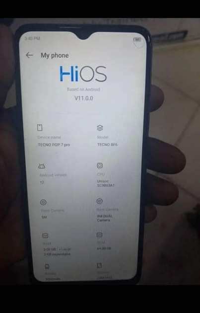 A picture of Tecno pop 7