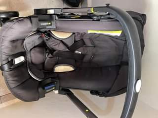 A picture of slightly used almost new baby stroller plus car seat
