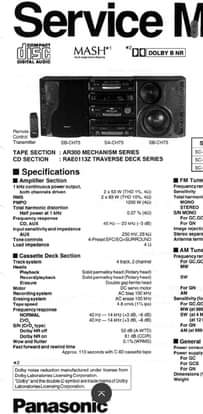 A picture of Music system panasonic SA CH73