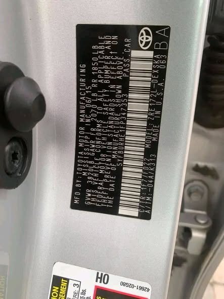 A picture of 2015 Toyota corolla