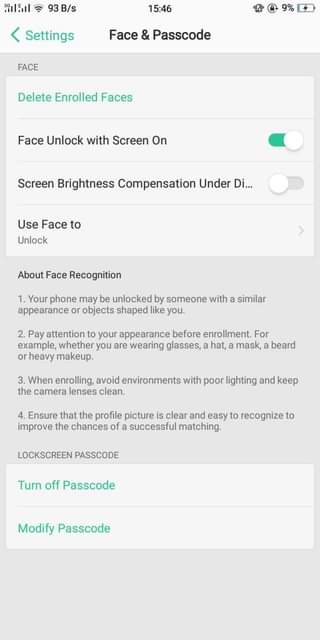 A picture of Oppo a83 128GB RAM 6GB