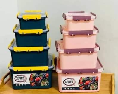 A picture of Set of 4 Hermetic Plastic Tupperware Containers Message Saadia on