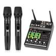 A picture of Portable 5 channels mixer with 2 handle wireless microphone