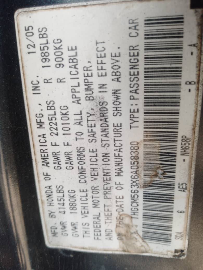 A picture of Honda Accord Discussion continues 2007 registered 09066107030 