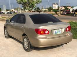 A picture of Golden A Neatly Used Toyota Corolla Le 2003 Model With