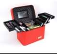 A picture of Multifunction travel cosmetic bag with mirror black portable train makeup