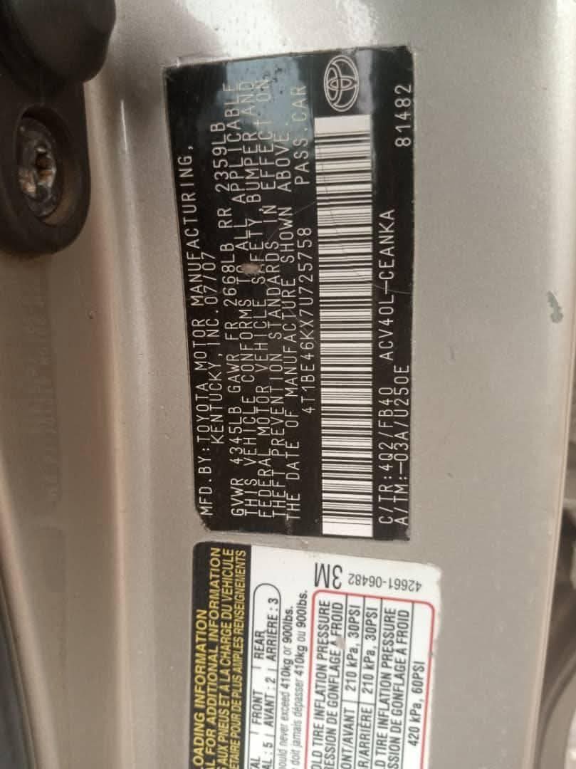 A picture of Toyota Camry 08