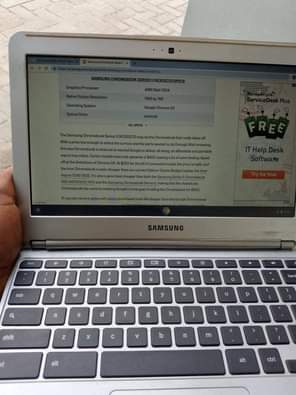 A picture of Samsung google chrome mini laptop for sale with it s