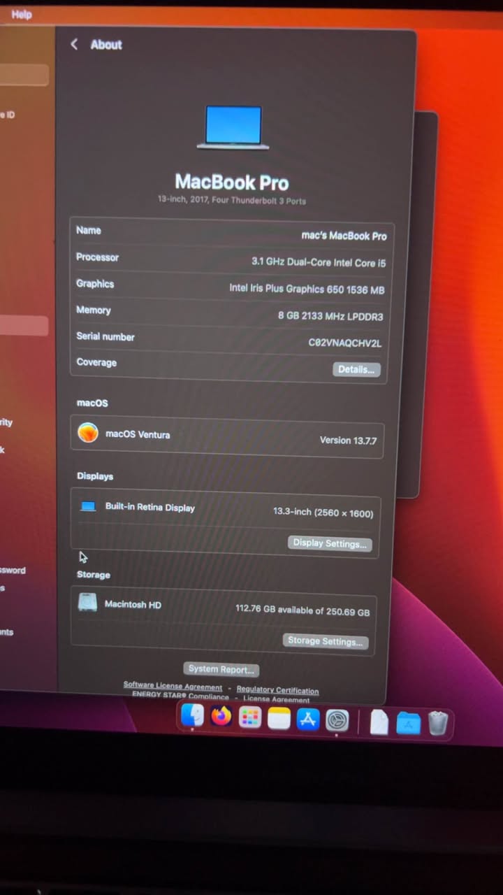 A picture of MACBOOK PRO 2017