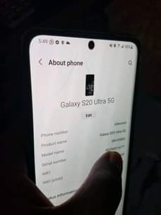 A picture of Samsung galaxy s20 urtla ram12 gb128 better 5000mh android 14