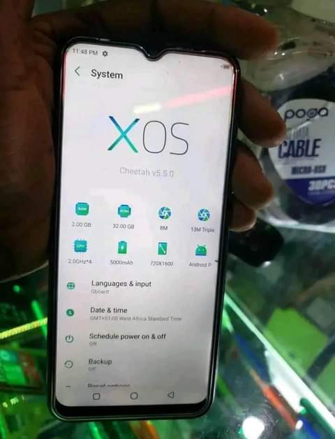 A picture of Infinix hot 8