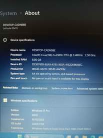 A picture of DELL Latitude E5470. Core i5 2.5GHz 8GB RAM windows 11