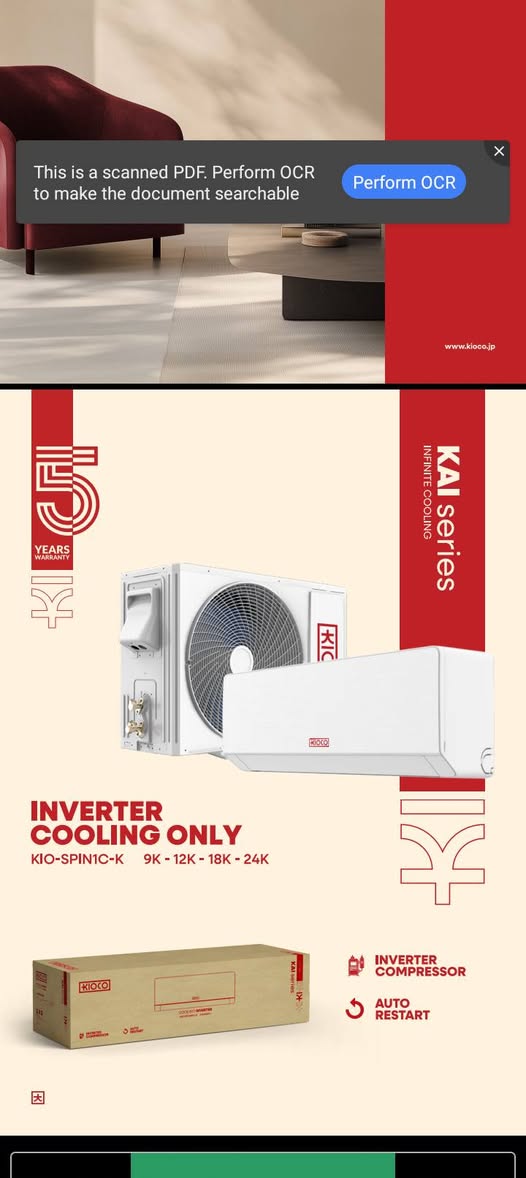 A picture of Air conditioner price General Hise cooling and heating 12000 btu