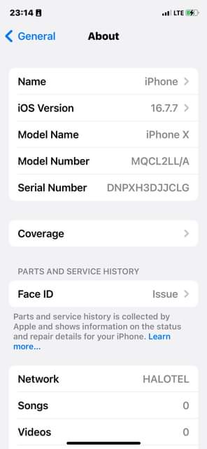 A picture of iPhone X battery 80 Gb 64