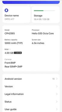 A picture of Oppo A77