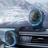 A picture of Double head vehicle fan with USB cable