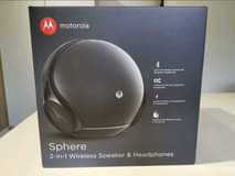 A picture of Motorola Sphere bluetooth Speaker and headphones Motorola