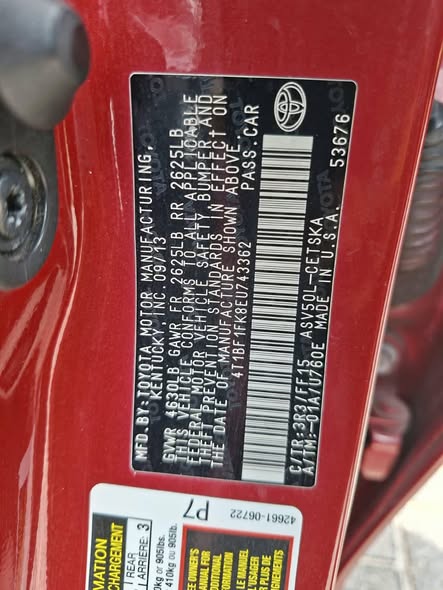 A picture of 2014 toyota camry Pure accident free New entry 2026 SE