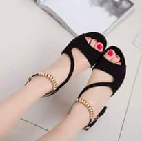 A picture of Women s Frosted Mid Classic Buckle Block Heels Sandal