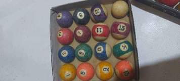 A picture of Pool Table Balls two sets each set