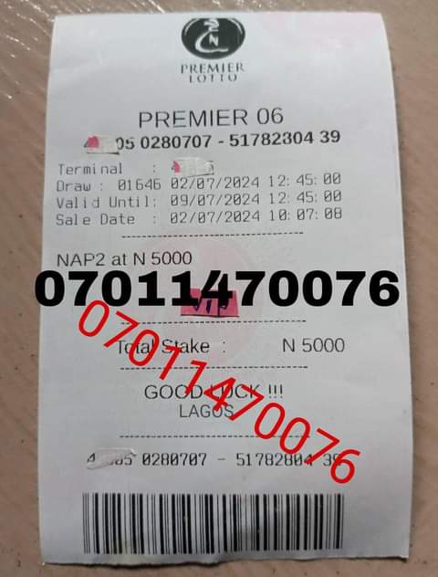 A picture of 07011470076 CONGRATULATIONS PREMIERGOLD PREMIERGOLD 45 44 DROP LIVE THIS MORNING