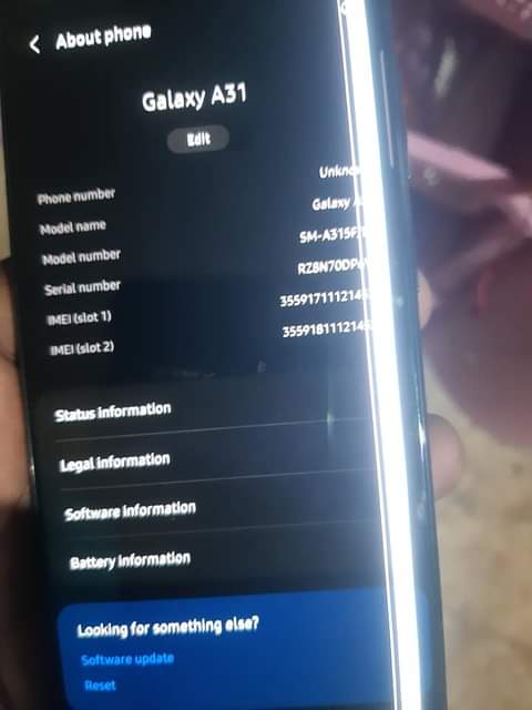 A picture of A 31 Samsung