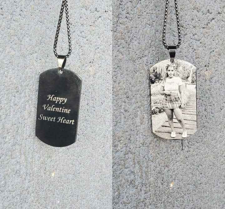 A picture of Necklace with a photo both sides at only 25k this