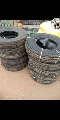 A picture of At all size of your truck Tyres both old and