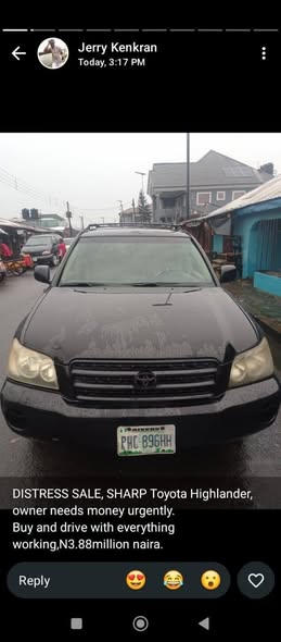 A picture of Distress sale Toyota Highlander available Engine gear and AC interior