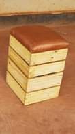 A picture of Pallet ottoman with lather cushion