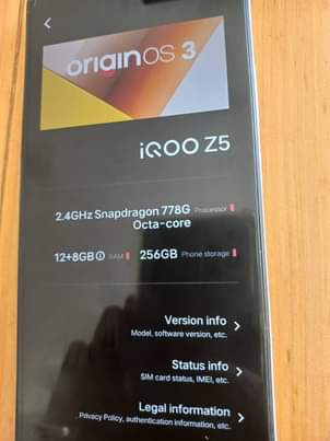 A picture of IQOO Z5 VIVO Z5 395 000TSH