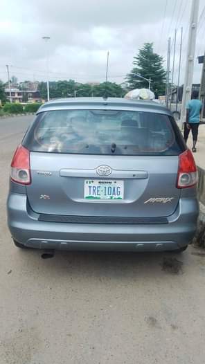 A picture of Toyota matrix is available with good condition untouched engine and