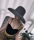 A picture of RETRO BLACK WIDE BRIM HAT JUMLA 25 000