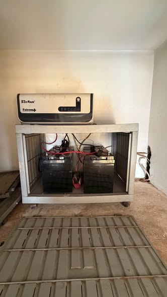 A picture of Sukam Inverter with two new batteries purchased in February 2026