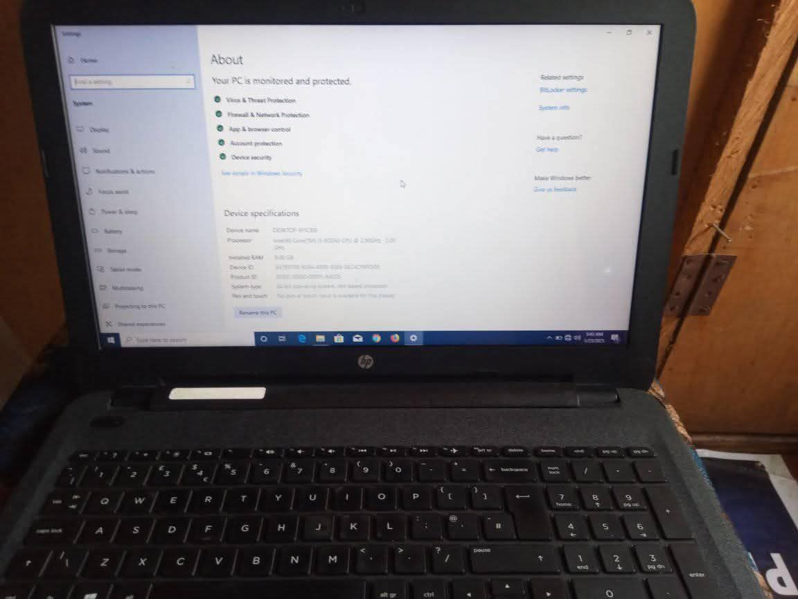 A picture of Grade one fairly used HP Slim Laptop