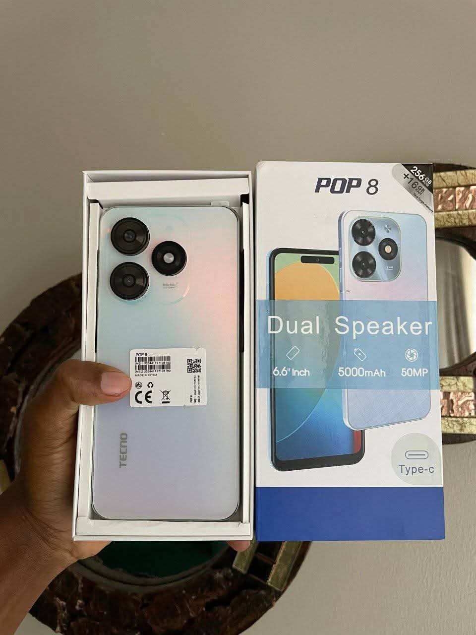 A picture of New tecno pop 8 at 280 000 call on 0753430863