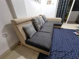 A picture of L shape sofa