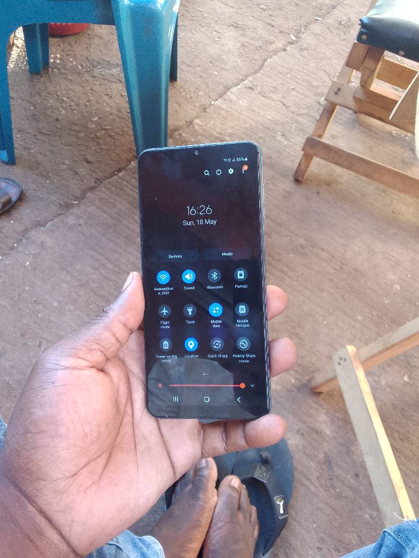 A picture of Samsung galaxy A12 64gb 4gbram 5000mah battery. At 200k. 0755308305