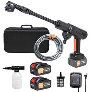 A picture of Car wash power water gun rechargeable with two batteries easy