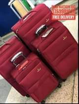 A picture of High quality suitcases Available and free delivery kindly WhatsApp us