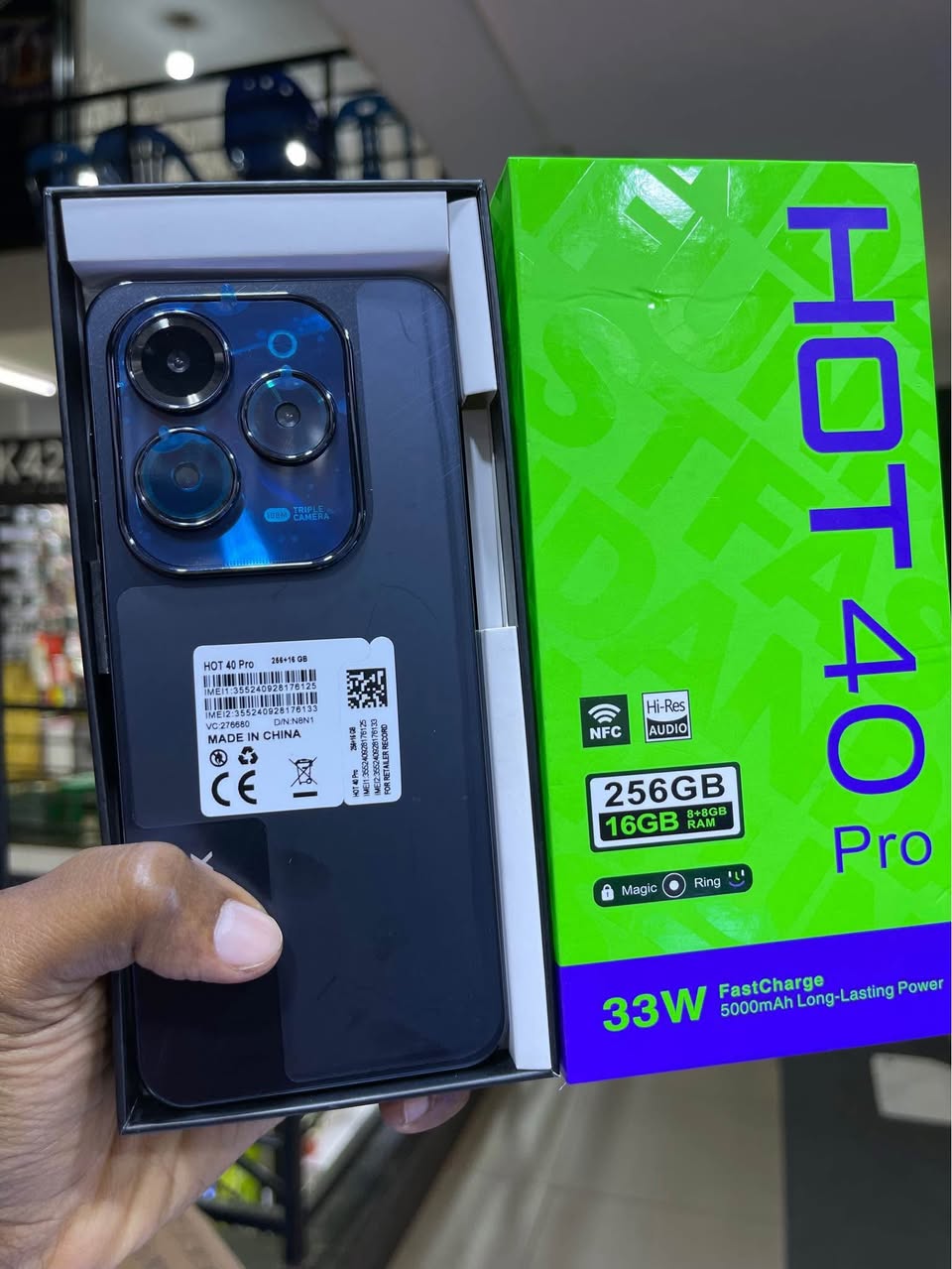 A picture of Brand. New. Infinix hot 40pro at 370k call on 0753430863