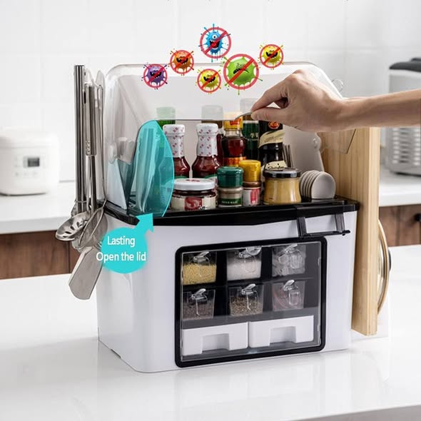 A picture of Multi Functional Kitchen Spice Box for Spice Storage Standing Spice