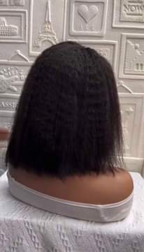 A picture of Kinky straight human hair wig
