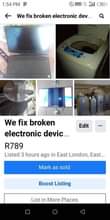 A picture of We fix broken electronic devices Tvs microwave plasma washing machine