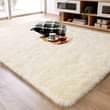 A picture of Fluffy bedside carpets available in different colors and designs Medium